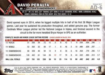 2016 Topps Arizona Diamondbacks #AD-6 David Peralta Back