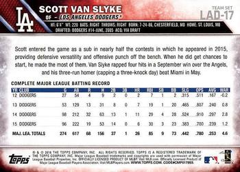 2016 Topps Los Angeles Dodgers #LAD-17 Scott Van Slyke Back