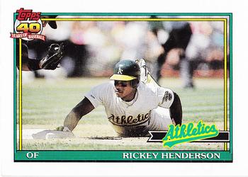 1991 Topps - Pre-Production Sample Panel Singles #NNO Rickey Henderson Front
