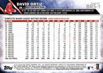 2016 Topps Boston Red Sox #BRS-1 David Ortiz Back