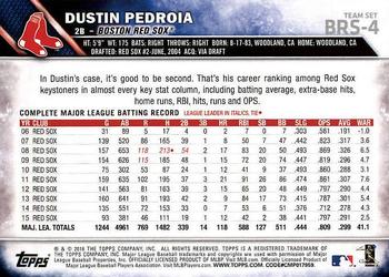 2016 Topps Boston Red Sox #BRS-4 Dustin Pedroia Back