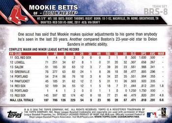 2016 Topps Boston Red Sox #BRS-8 Mookie Betts Back