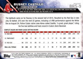 2016 Topps Boston Red Sox #BRS-9 Rusney Castillo Back