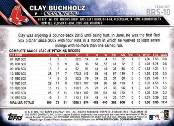 2016 Topps Boston Red Sox #BRS-10 Clay Buchholz Back