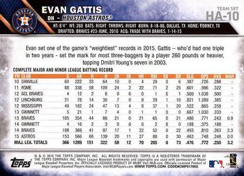 2016 Topps Houston Astros #HA-10 Evan Gattis Back