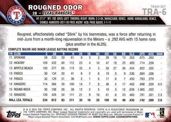 2016 Topps Texas Rangers #TRA-6 Rougned Odor Back