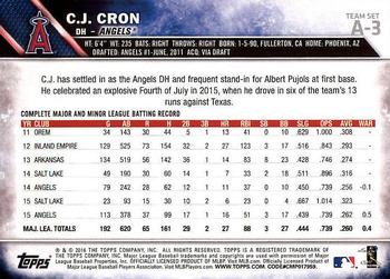 2016 Topps Los Angeles Angels #A-3 C.J. Cron Back