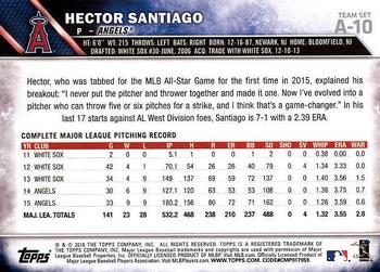 2016 Topps Los Angeles Angels #A-10 Hector Santiago Back