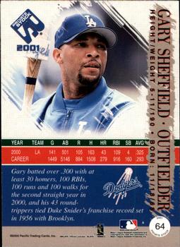 2001 Pacific Private Stock - Silver (Retail) #64 Gary Sheffield  Back