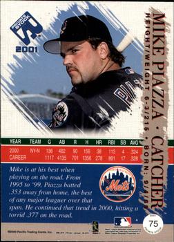 2001 Pacific Private Stock - Silver (Retail) #75 Mike Piazza  Back
