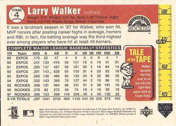 1998 Upper Deck - Tape Measure Titans #4 Larry Walker Back