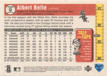 1998 Upper Deck - Tape Measure Titans #9 Albert Belle Back