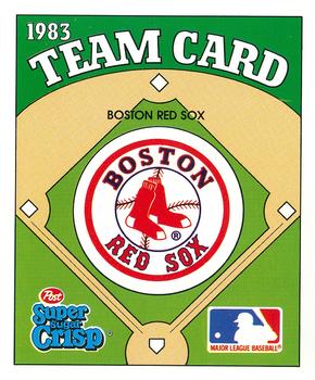1983 Post Super Sugar Crisp Team Card #NNO Boston Red Sox Front