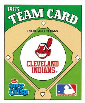 1983 Post Super Sugar Crisp Team Card #NNO Cleveland Indians Front
