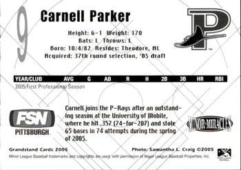 2005 Grandstand Princeton Devil Rays #NNO Carnell Parker Back