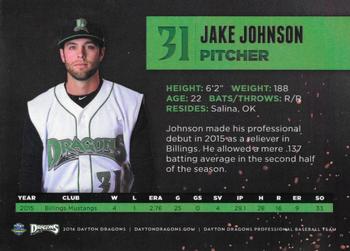 2016 Dayton Dragons #NNO Jake Johnson Back