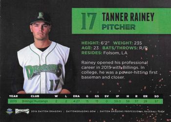 2016 Dayton Dragons #NNO Tanner Rainey Back