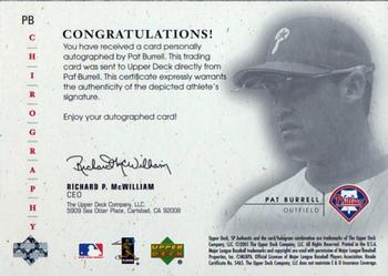 2001 SP Authentic - Chirography #PB Pat Burrell  Back