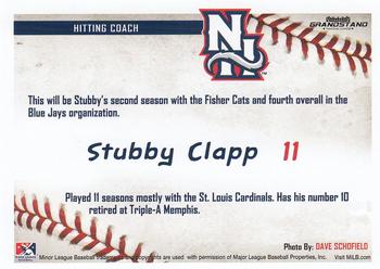 2016 Grandstand New Hampshire Fisher Cats #NNO Stubby Clapp Back