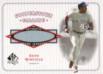 2001 SP Authentic - Cooperstown Calling Game Jersey #CC-DW Dave Winfield  Front