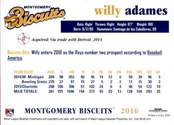 2016 Grandstand Montgomery Biscuits #NNO Willy Adames Back
