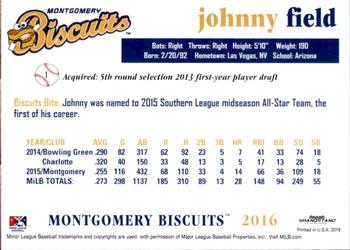 2016 Grandstand Montgomery Biscuits #NNO Johnny Field Back