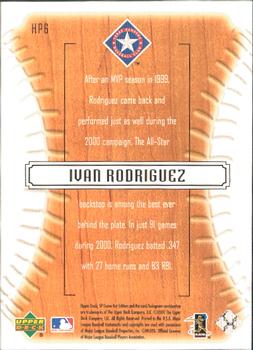 2001 SP Game Bat - Big League Hit Parade #HP6 Ivan Rodriguez  Back