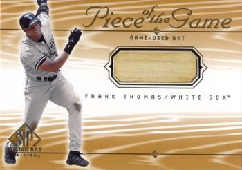 2001 SP Game Bat - Piece of the Game #FT Frank Thomas  Front