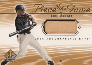 2001 SP Game Bat - Piece of the Game #GV Greg Vaughn  Front