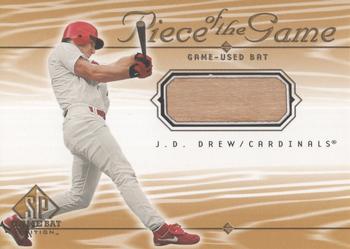 2001 SP Game Bat - Piece of the Game #JD J.D. Drew  Front