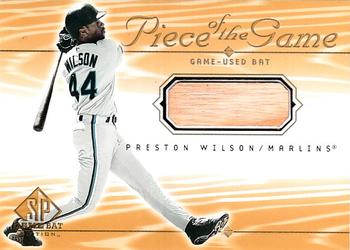 2001 SP Game Bat - Piece of the Game #PW Preston Wilson  Front