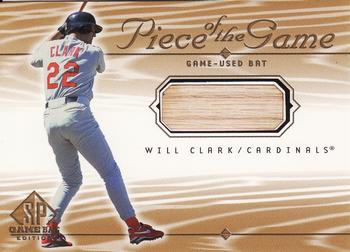 2001 SP Game Bat - Piece of the Game #WC Will Clark  Front