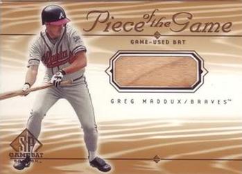 2001 SP Game Bat - Piece of the Game #GM Greg Maddux  Front