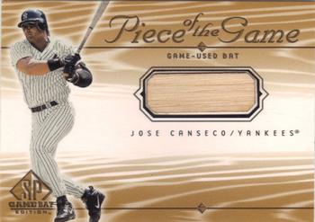 2001 SP Game Bat - Piece of the Game #JC Jose Canseco  Front