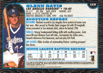 1999 Bowman #119 Glenn Davis Back