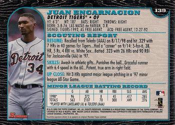 1999 Bowman #139 Juan Encarnacion Back