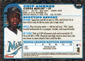 1999 Bowman #173 Chip Ambres Back
