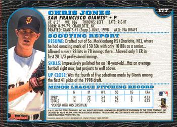 1999 Bowman #177 Chris Jones Back