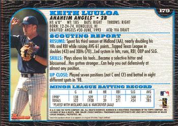 1999 Bowman #179 Keith Luuloa Back