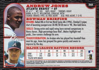 1999 Bowman #32 Andruw Jones Back