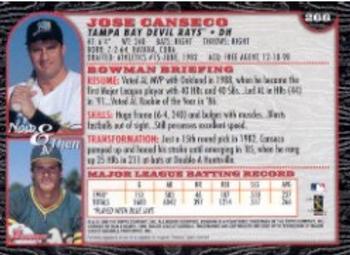 1999 Bowman #266 Jose Canseco Back