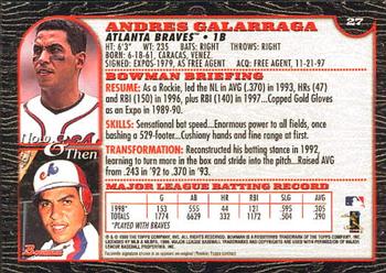 1999 Bowman #27 Andres Galarraga Back