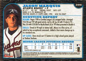 1999 Bowman #296 Jason Marquis Back