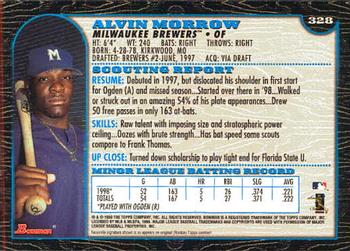 1999 Bowman #328 Alvin Morrow Back