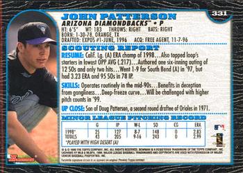 1999 Bowman #331 John Patterson Back