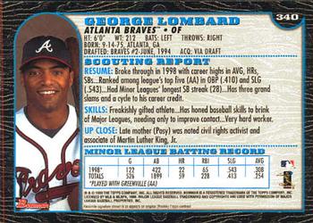 1999 Bowman #340 George Lombard Back
