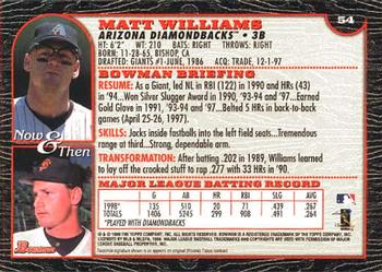 1999 Bowman #54 Matt Williams Back