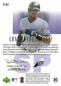 2001 SP Game Used Edition - Authentic Fabric #FM Fred McGriff  Back