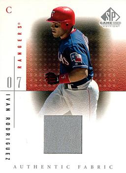 2001 SP Game Used Edition - Authentic Fabric #IR Ivan Rodriguez  Front