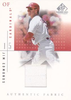 2001 SP Game Used Edition - Authentic Fabric #JE Jim Edmonds Front